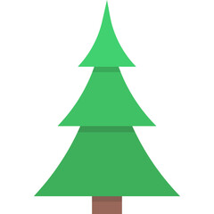 Christmas Tree, Winter Tree for Holiday Xmas and New Year. Vector Flat Icon