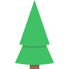 Christmas Tree, Winter Tree for Holiday Xmas and New Year. Vector Flat Icon