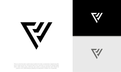 Initials V. VF logo design. Initial Letter Logo. Innovative high tech logo template.	
