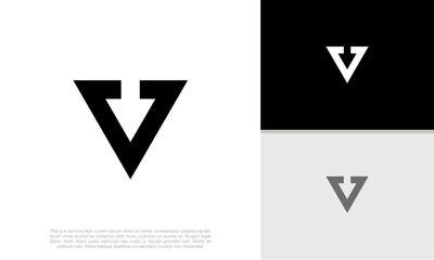 Initials V logo design. Initial Letter Logo. Innovative high tech logo template.	
