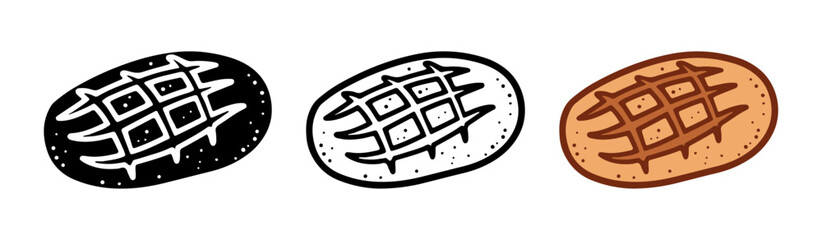 Set of Bakery bread, Cartoon doodle, Vector, Illustration.