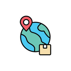 delivery parcel icon design with white background stock illustration