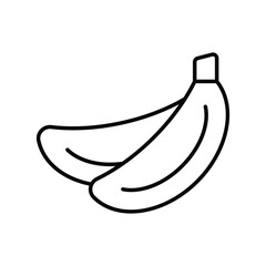 banana line icon with white background vector stock illustration