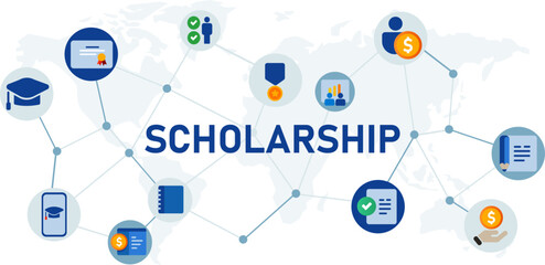 scholarship icon set scholar graduate school college needs financial tuition