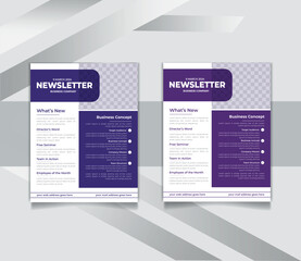 Modern and Clean Corporate Newsletter Layout design flyer template