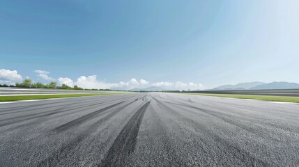 Fototapeta premium Race Track Under a Blue Sky