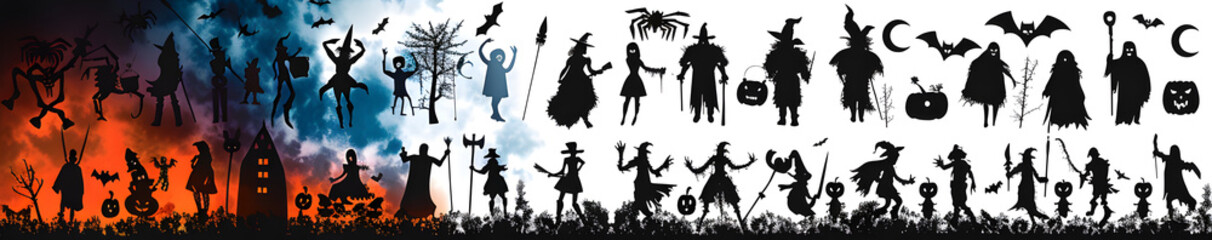 Collection of halloween silhouettes