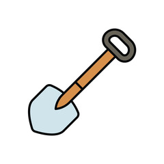 shovel color line icon with white background vector stock illustration