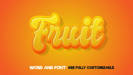 Fruit editable text effect yellow and orange combination
