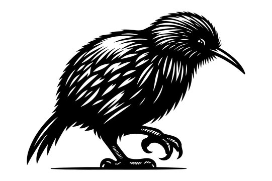 recommend clip art: kiwi bird silhouette vector illustration isolated on transparent background - Generative AI