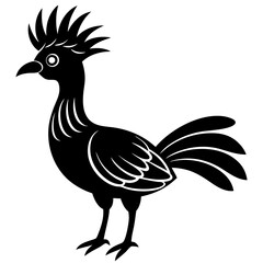 Hoatzin silhouette vector art illustration