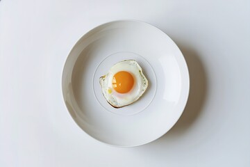 A stunning and minimalist photograph of a perfectly cooked sunny-side-up egg