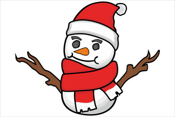 Cute snowman with Christmas Theme