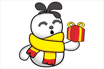 Cute snowman with Christmas Theme