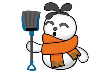 Cute snowman with Christmas Theme