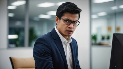 Fototapeta premium Colleagues arguing in office, problems at work