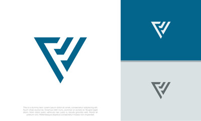 Initials V. VF logo design. Initial Letter Logo. Innovative high tech logo template.	
