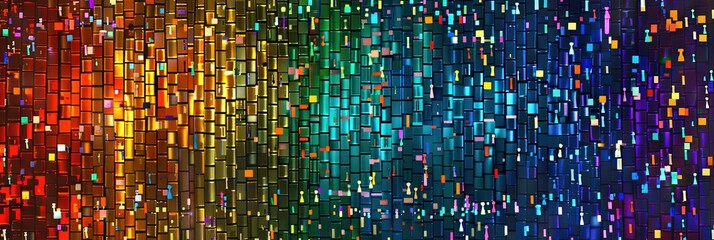 colorful digital data in rainbow spectrum