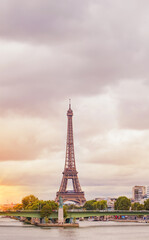 Fototapeta premium Eiffel Tower and river. Paris, France