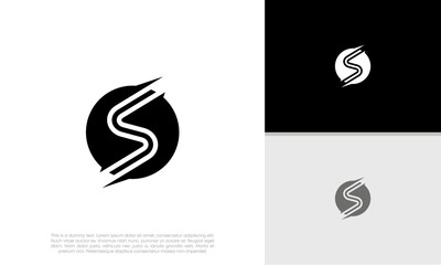 Initials S logo design. Initial Letter Logo. Innovative high tech logo template.	
