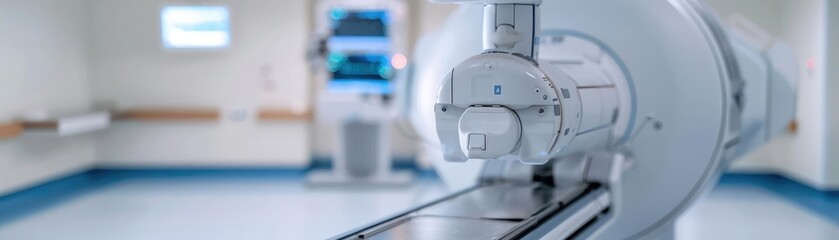 Close-up of radiation therapy machine, clinical precision, cancer treatment equipment