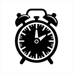 clock silhouette vector illustration on white background
