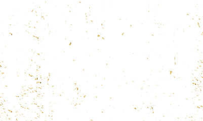 Abstract doted and confetti golden glitter and dust particles splatter on transparent background. Dust golden grunge background. Vector illustration.