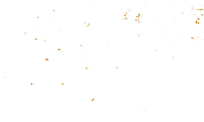 Doted and confetti golden glitter on transparent background. Shiny glittering dust. Gold glitter sparkle confetti that floats down falling. Vector illustration.