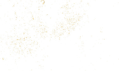 Doted and confetti golden glitter on transparent background. Shiny glittering dust. Gold glitter sparkle confetti that floats down falling. Vector illustration.