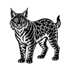 Fototapeta premium Bobcat Silhouette Vector 