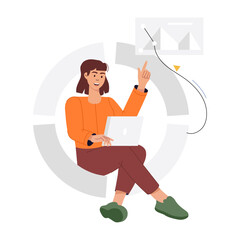 Big data illustration in flat style 

