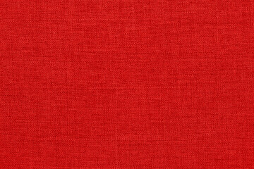 Dark red linen fabric cloth texture background, seamless pattern of natural textile.