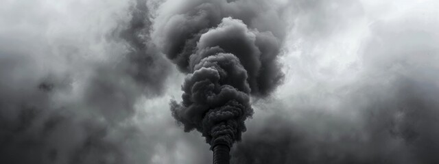 Air pollution from black smoke from chimneys.