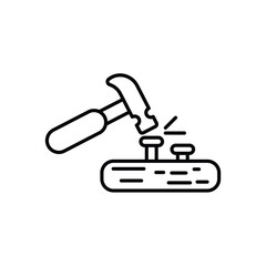 carpentry line icon with white background vector stock illustration
