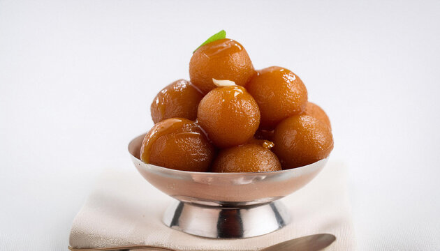 Gulab Jaman with syrup. ai generated 