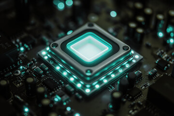 electronic circuit board with microchip