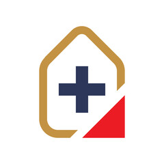 Medical cross map Hospital Location Icons logo design Vector illustration