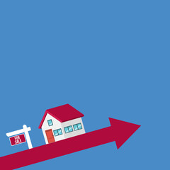 Housing price rising up. Real estate or house price rising.	