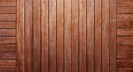 Obraz premium Dark wood background, brown wood texture, natural wood background with light and shadow.