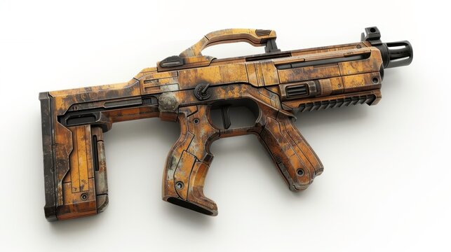 FN P90, 3D illustration, realistic, isolated on white background
