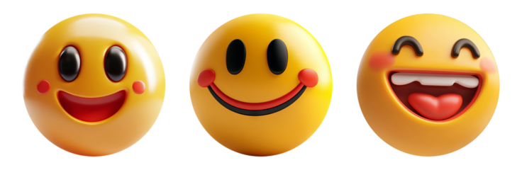 Smileys set isolated on transparent background