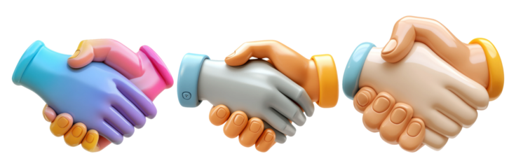 Handshake set isolated on transparent background