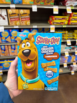 Kelloggs Scooby Doo baked graham crackers in shape of dog bones.
