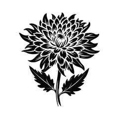 Chrysanthemum Flower Silhouette Vector