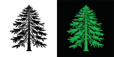 Fototapeta premium trees silhouettes .Vector illustrations.