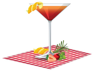 Refreshing Cocktail with Garnish