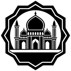 Islamic Mosque Logo Silhouette Vector art illustration