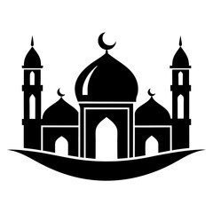 Islamic Mosque Logo Silhouette Vector art illustration