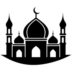 Islamic Mosque Logo Silhouette Vector art illustration
