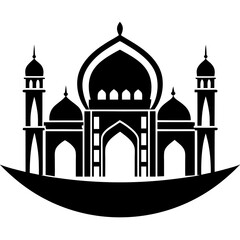 Islamic Mosque Logo Silhouette Vector art illustration
